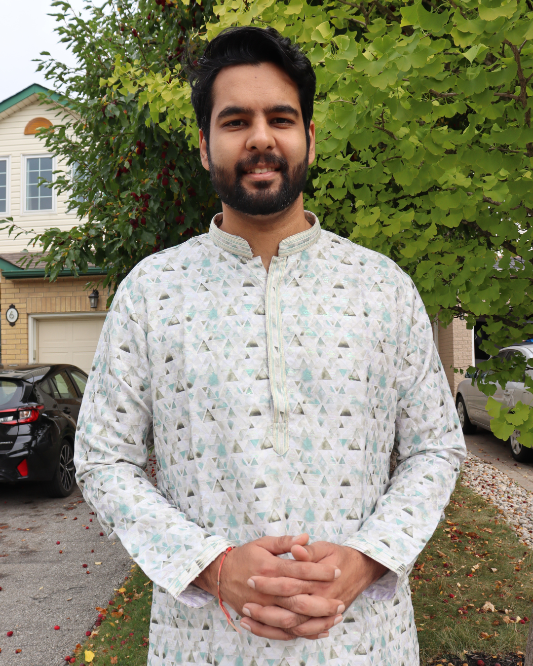 Printed Kurta Pyjama set for Festive Season in Toronto | Abstract Kurta Navratri Look | Pashchim Canada
