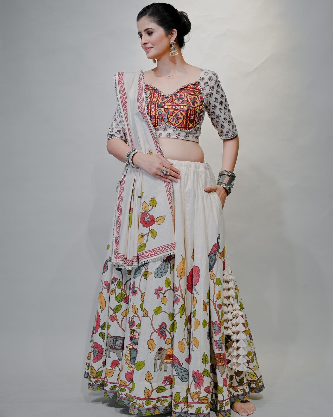 Authentic Gamthi Work Chaniya Choli for Navratri | Pure Cotton Garba Dress in Canada