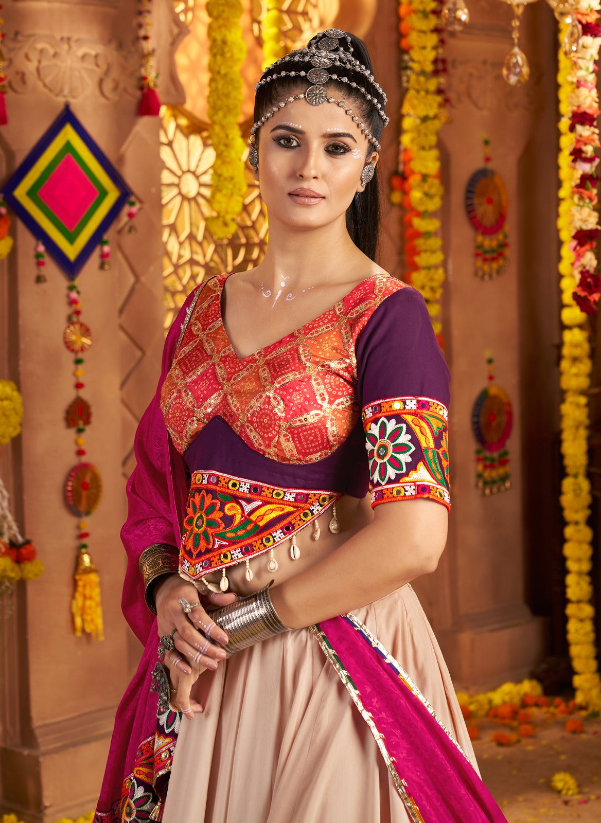 Navratri Chaniya Choli with Statement Jacquard Dupatta | Canada