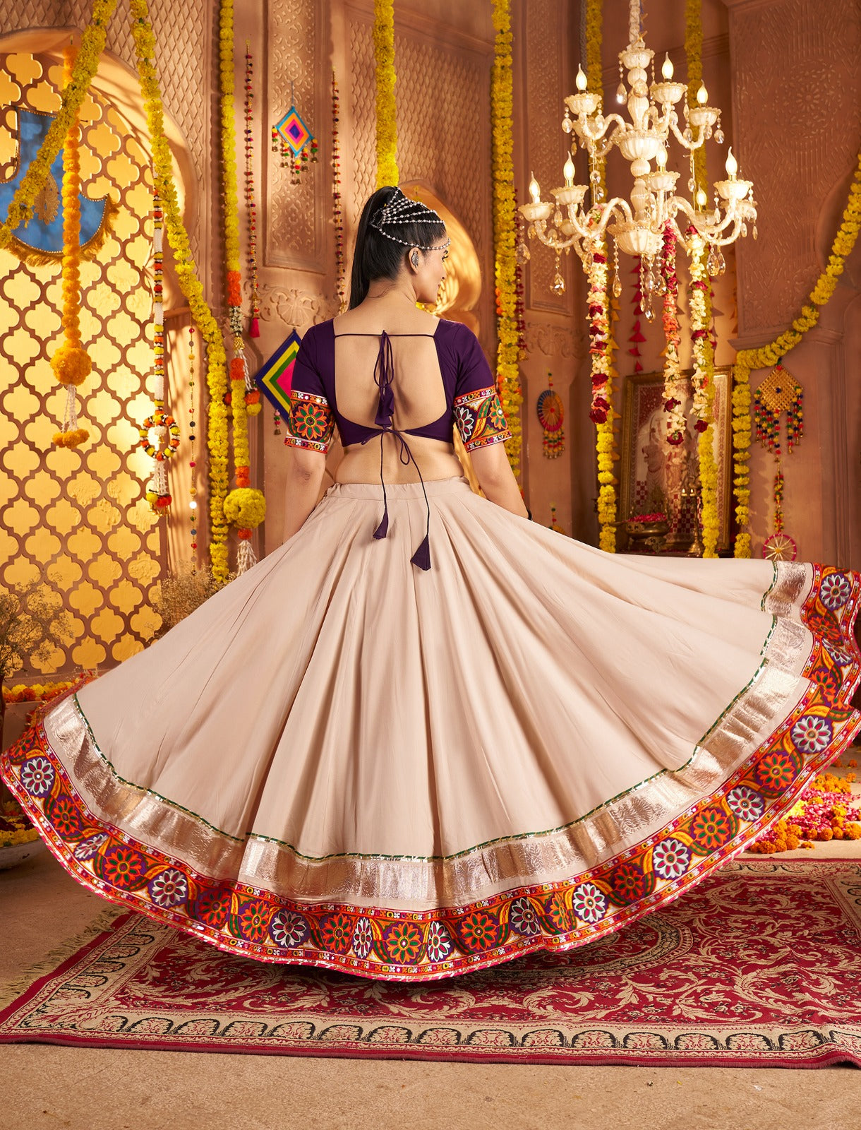 Navratri Chaniya Choli with Statement Jacquard Dupatta | Canada