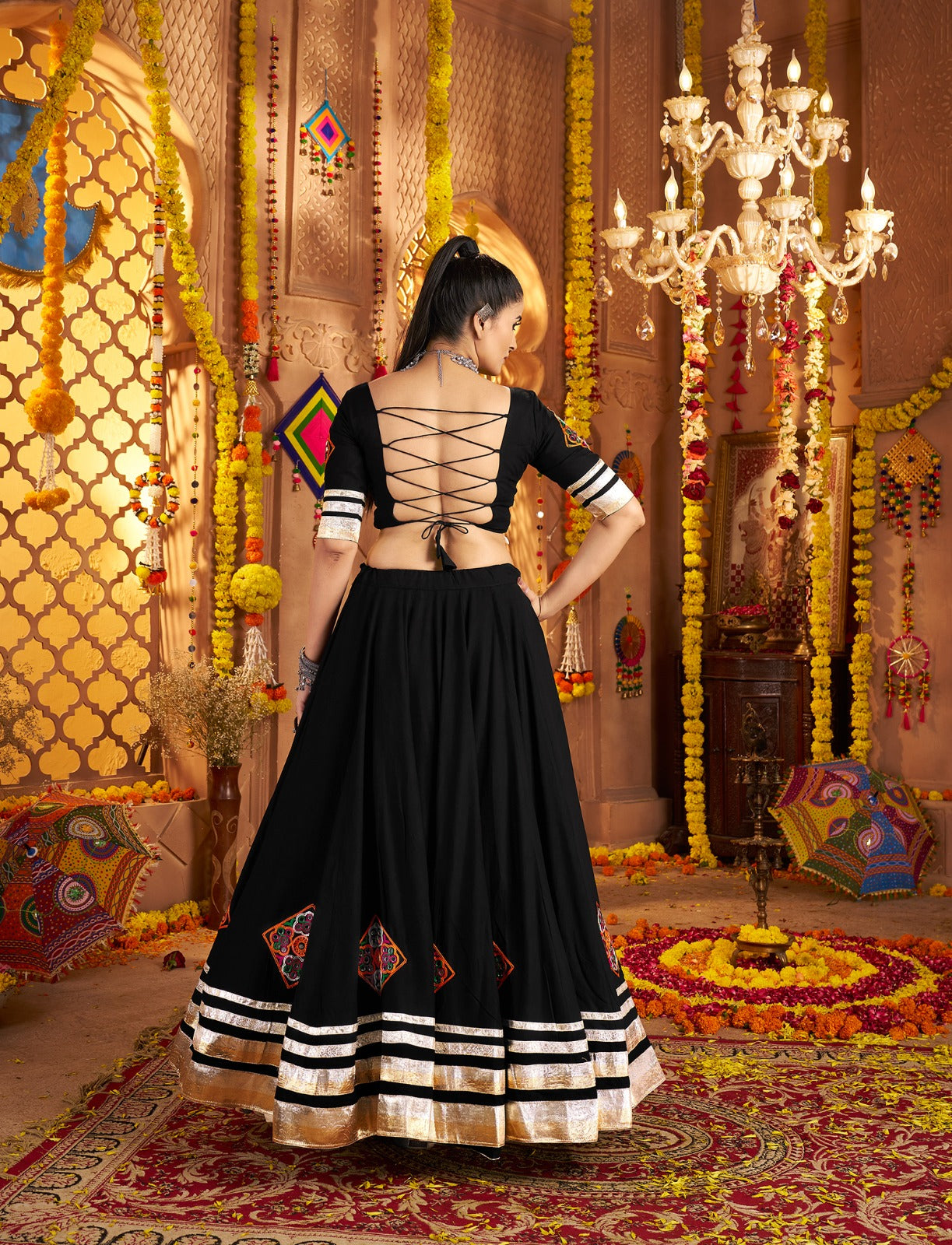 Elegant Black Chaniya Choli for Garba | Women Navratri Collection | Canada