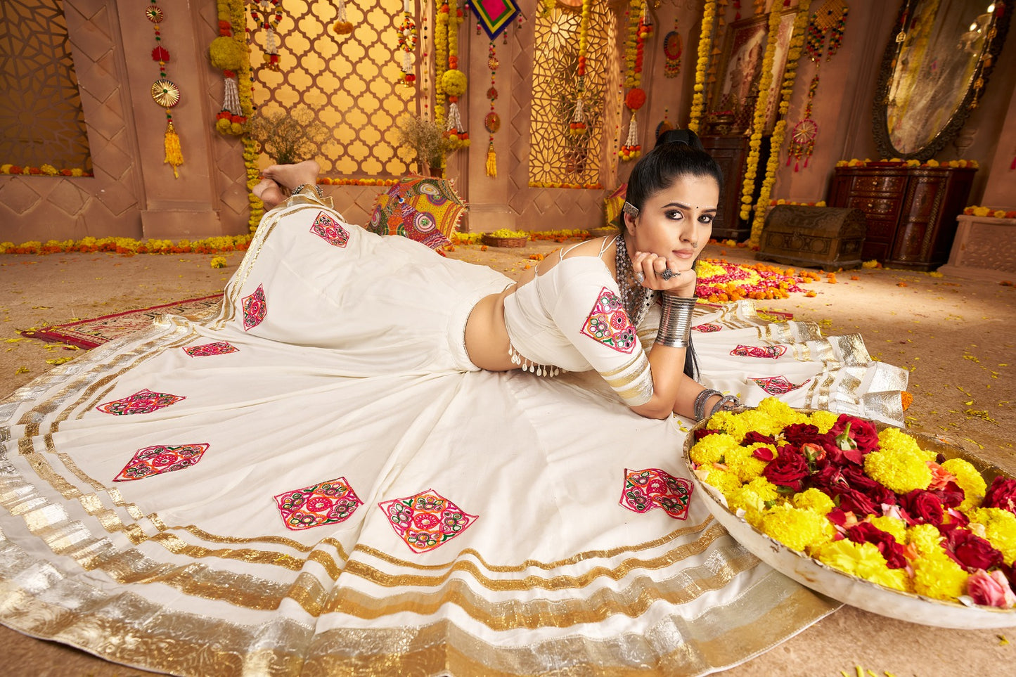 Show-Stopper Mirror Work Navratri Chaniya Choli | 9M Flair | Canada-Wide Shipping