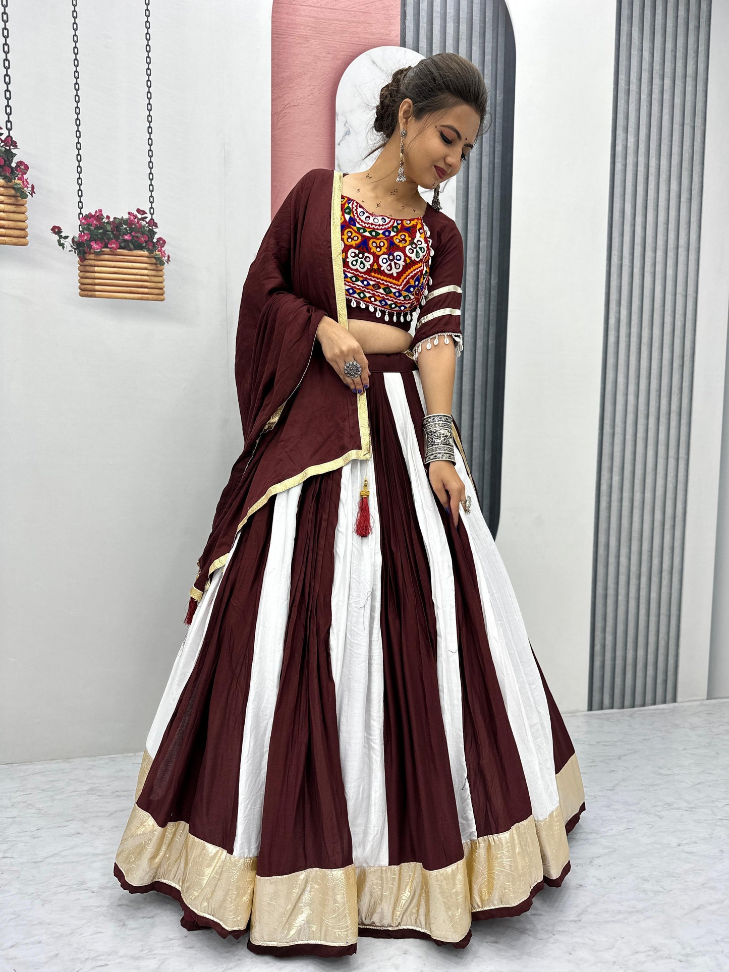 Authentic Gamathi Work Cotton Lehenga Choli | Ready-to-Wear Garba Dress | Canada