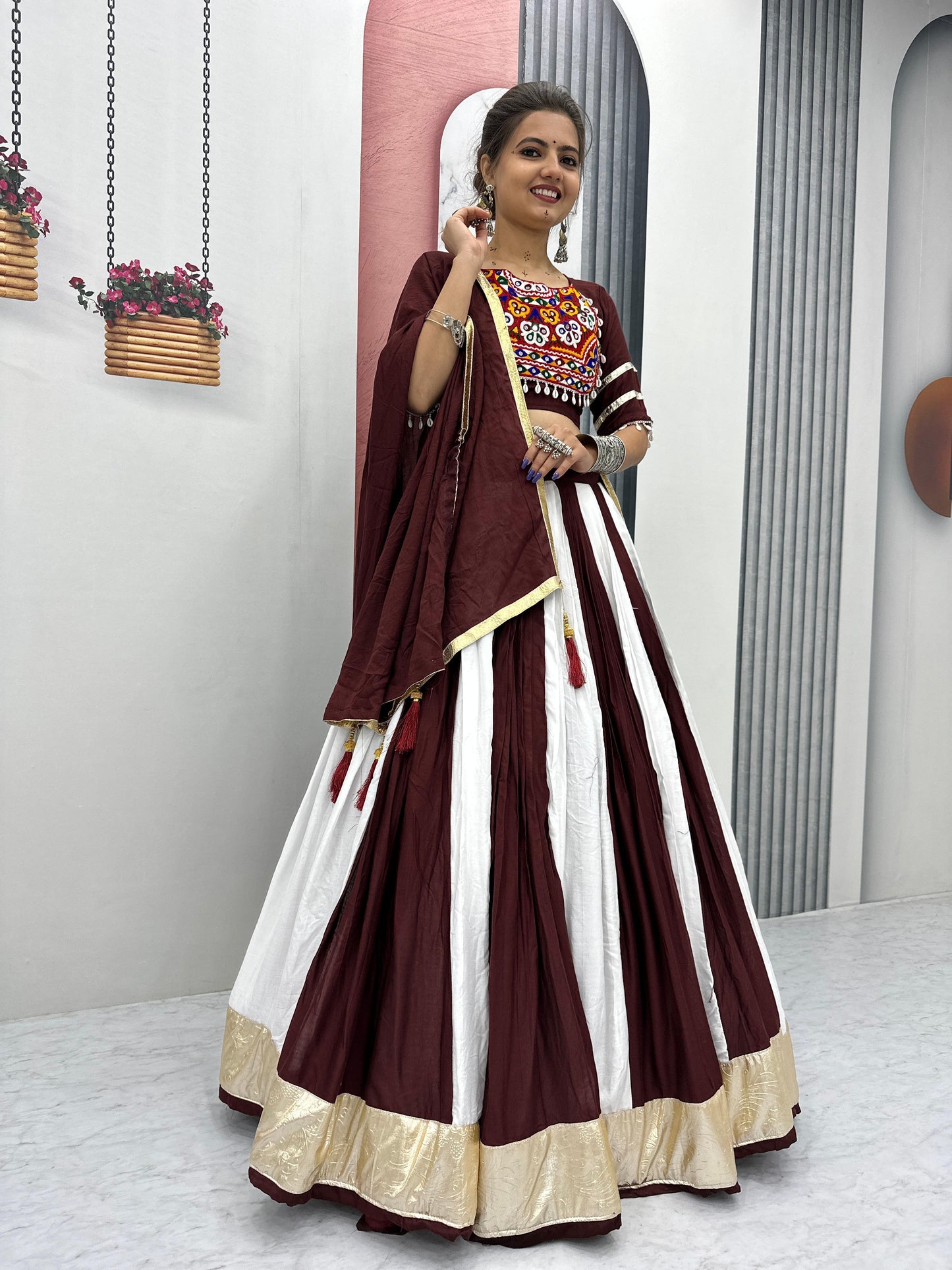 Authentic Gamathi Work Cotton Lehenga Choli | Ready-to-Wear Garba Dress | Canada