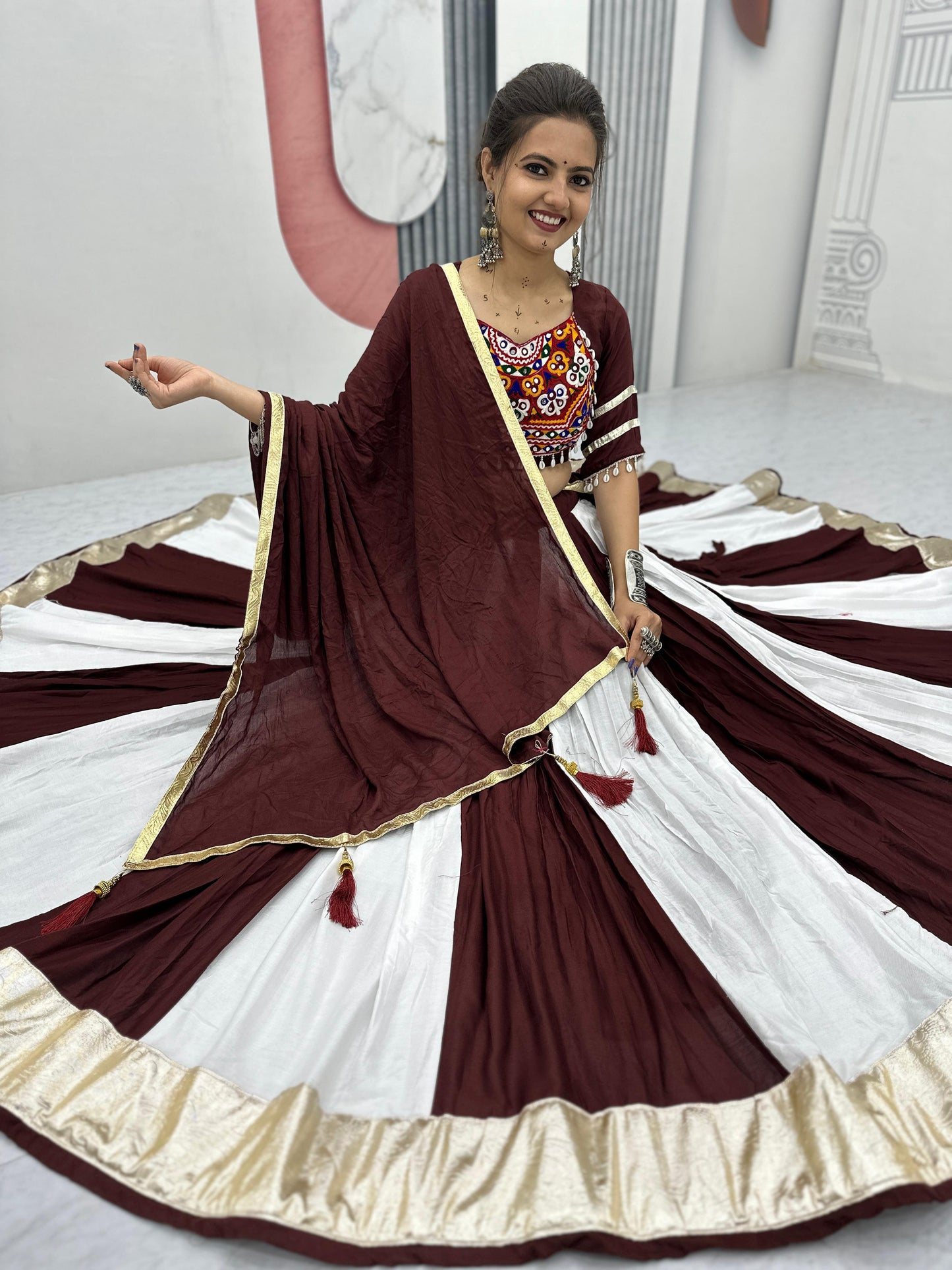 Authentic Gamathi Work Cotton Lehenga Choli | Ready-to-Wear Garba Dress | Canada
