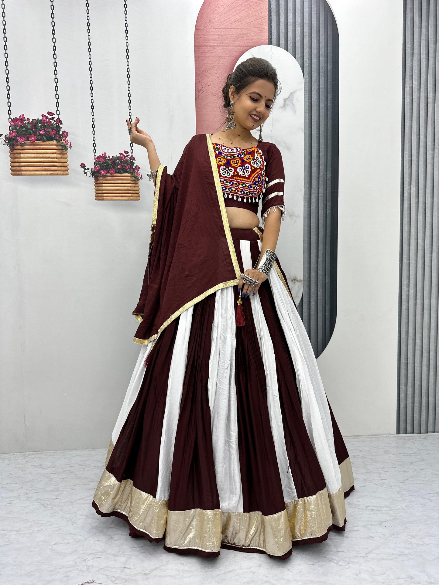 Authentic Gamathi Work Cotton Lehenga Choli | Ready-to-Wear Garba Dress | Canada
