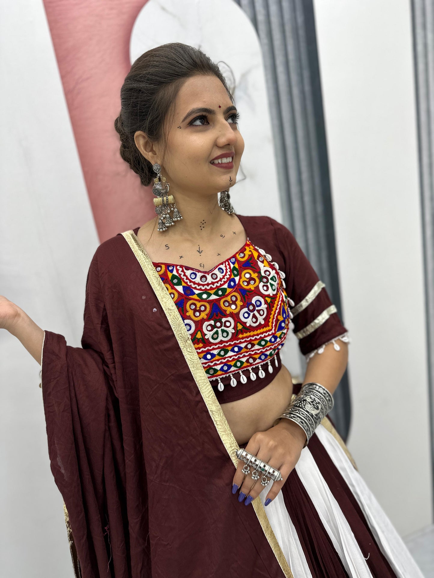 Authentic Gamathi Work Cotton Lehenga Choli | Ready-to-Wear Garba Dress | Canada