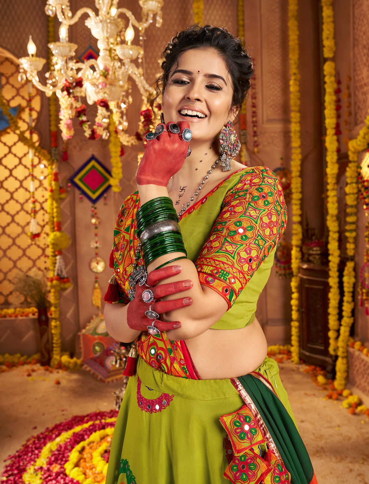The Ultimate Garba Twirl Chaniya Choli | Ready-to-Ship Mirror Work Lehenga in Canada