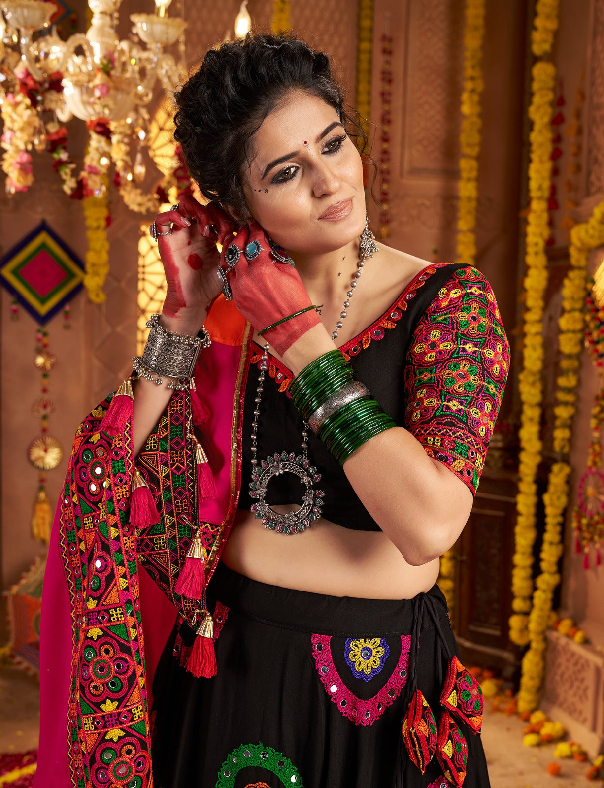 Vibrant Navratri Chaniya Choli with Mirror Work | Ready-to-Wear | Shipped Across Canada