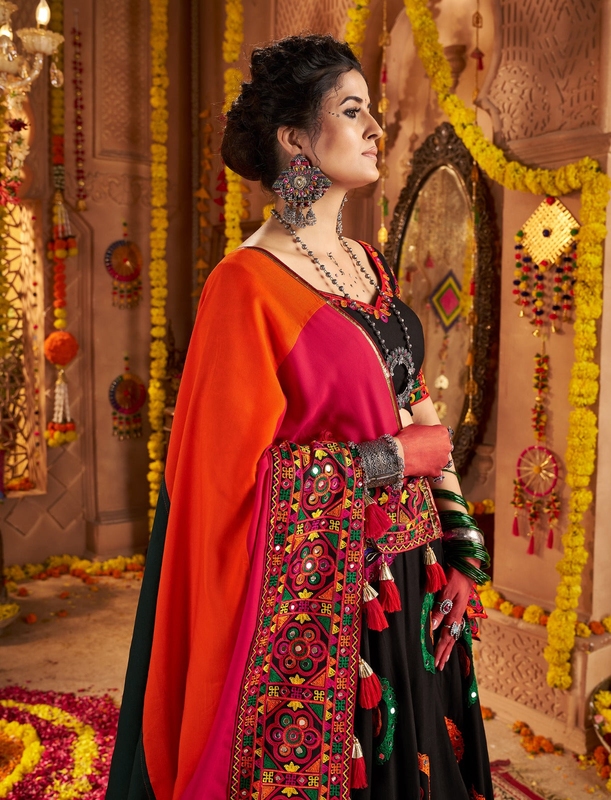 Vibrant Navratri Chaniya Choli with Mirror Work | Ready-to-Wear | Shipped Across Canada