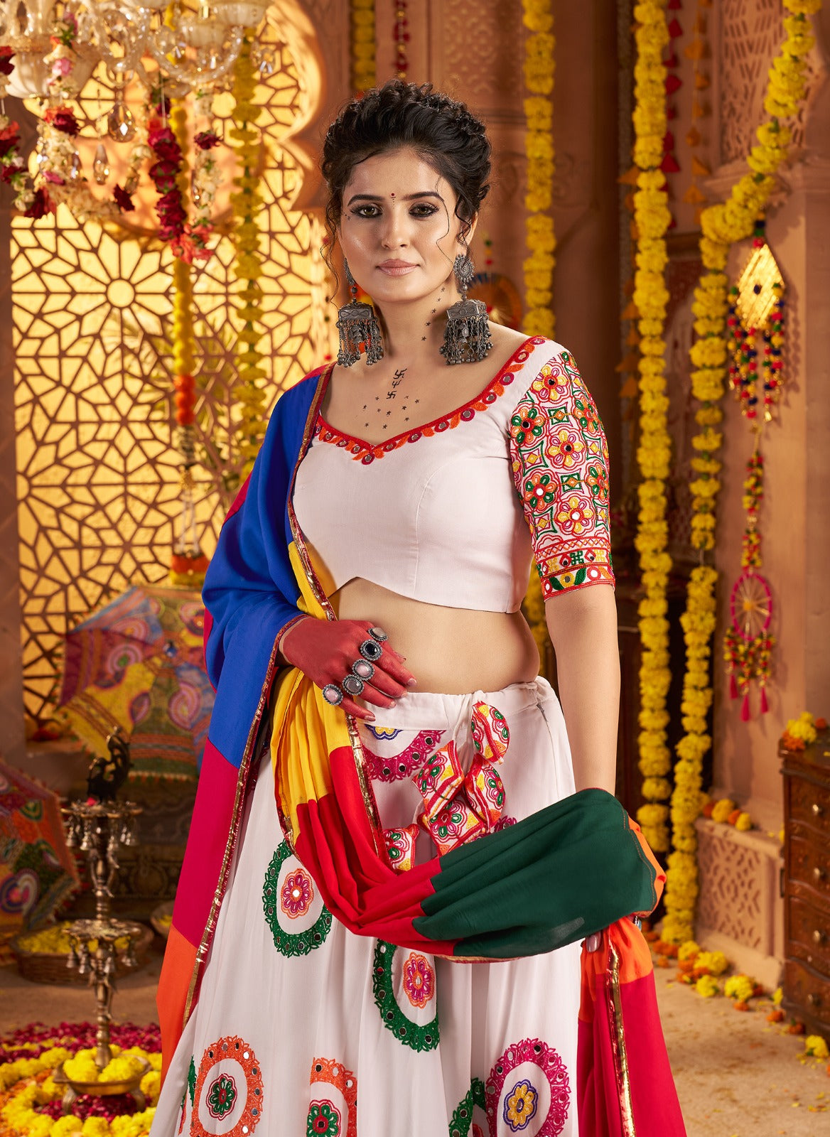 The Ultimate 8-Meter Flair Garba Chaniya Choli | Ready-to-Wear & Mirror Work | Pashchim Canada