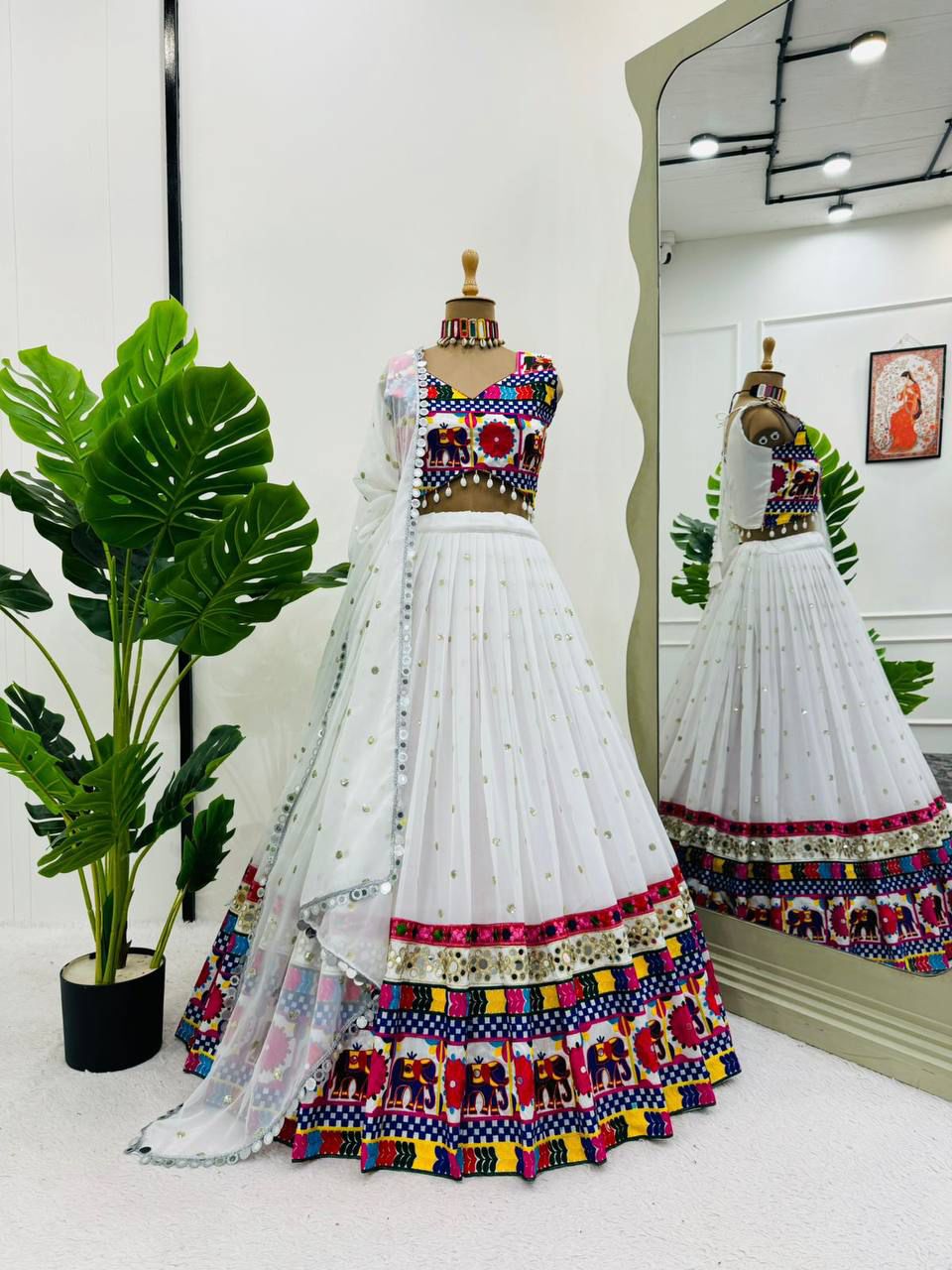 Dazzling Mirror Work Chaniya Choli for Navratri | Garba Lehenga in Canada