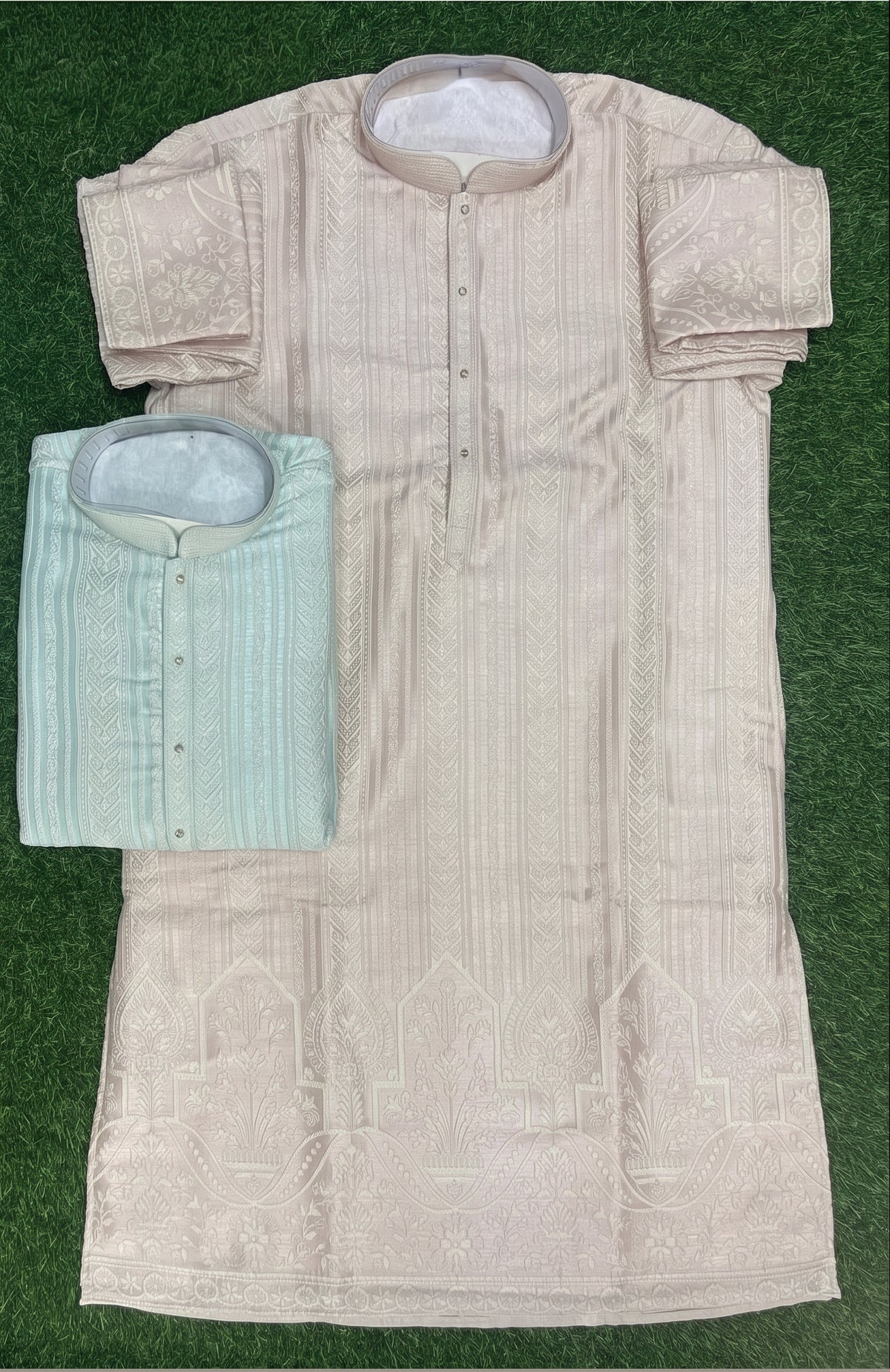 Designer Art Silk Embroidered Men's Kurta Pajama Set in Blue | Festive & Wedding Wear