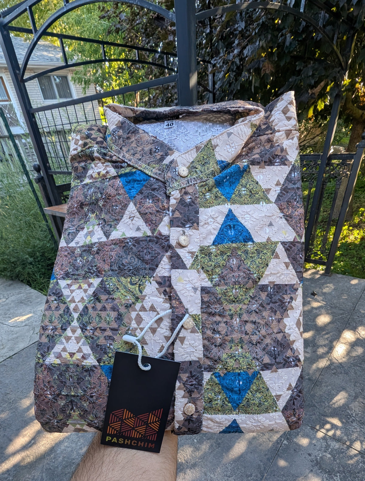 Triangle Print Kurta for Festive Season in Kitchener (KWC) | Designer Kurta Set | Pashchim Canada