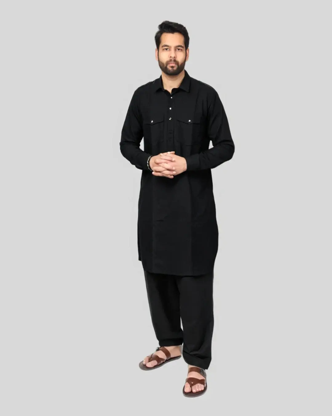 Premium Cotton Salwar Kameez Set in Black for Eid Ramadan Ramzan Season | Shalwar Kameez Kurta Pyjama Iftar