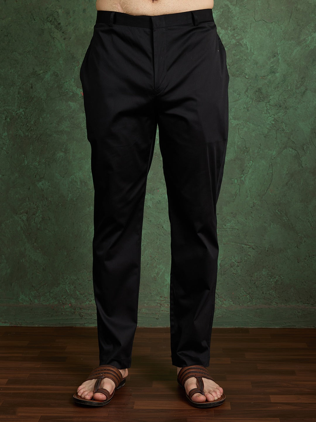 Tiger Hand‑Embroidered Designer Kurta – Black with Black Pyjama Pants for Men's | Suitable for Navratri, Baby Shower, Night Weddings Celebrations or Diwali