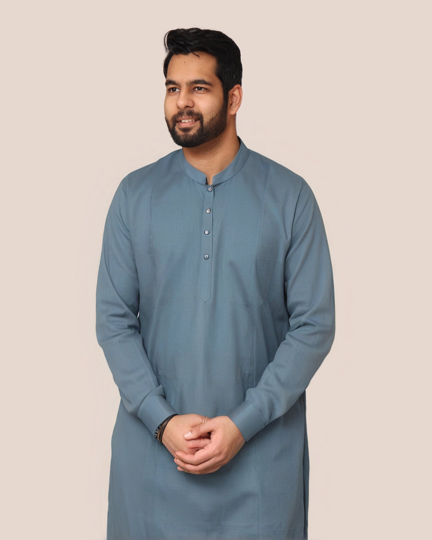 Premium Cotton Kurta Pants Pyjama Set in Blueish Gray for Baisakhi Lohri Eid Ramadan Ramzan Season