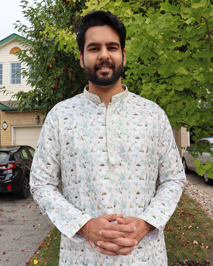 Printed Kurta Pyjama set for Festive Season in Toronto | Abstract Kurta Navratri Look | Pashchim Canada