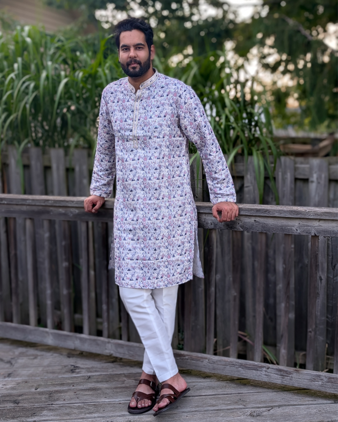 Printed Kurta Pyjama set for Festive Season in Toronto | Purple Kurta Navratri Look | Pashchim Canada