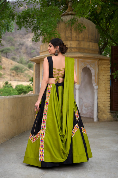 Complete Gamthi Work Chaniya Choli Set with Purse for Navratri | Cotton Garba Outfit in Canada