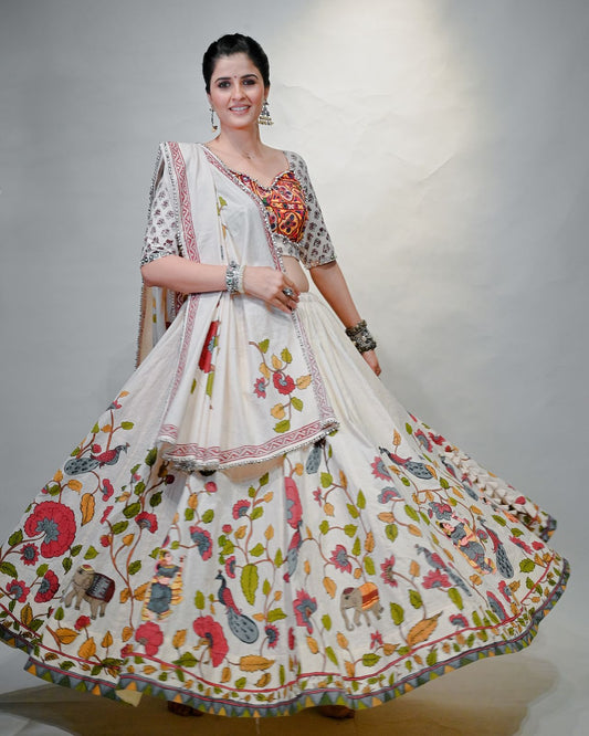 Authentic Gamthi Work Chaniya Choli for Navratri | Pure Cotton Garba Dress in Canada