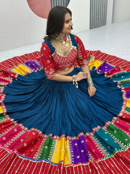 Green Elegant Sequence Work Chaniya Choli for Navratri | Comfortable Cotton Garba Dress in Canada