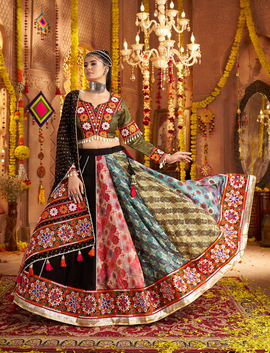 Designer Jacquard Silk Choli & Lehenga | Navratri Outfit Canada