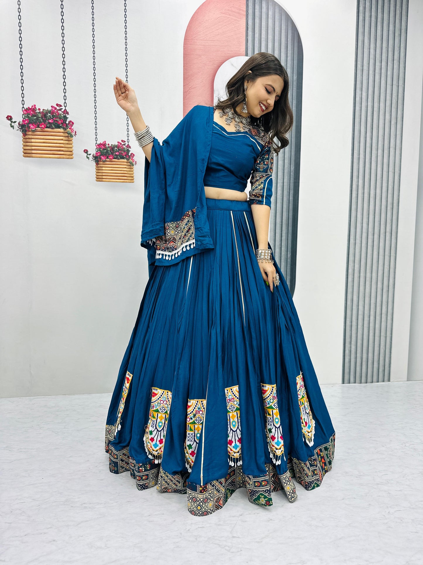 Head-to-Toe Gamathi Work Cotton Chaniya Choli | Ready-to-Wear | Pashchim Canada