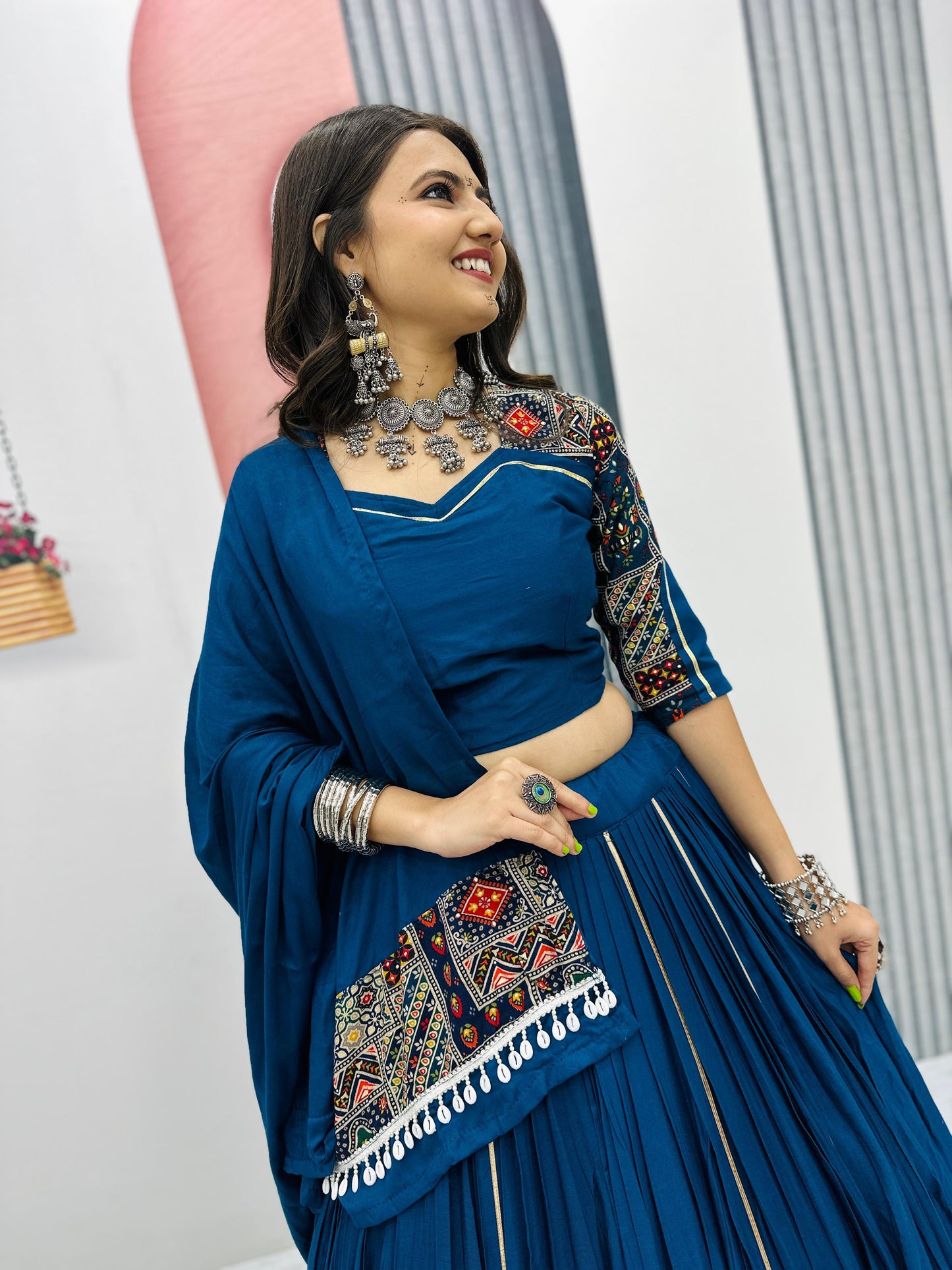 Head-to-Toe Gamathi Work Cotton Chaniya Choli | Ready-to-Wear | Pashchim Canada