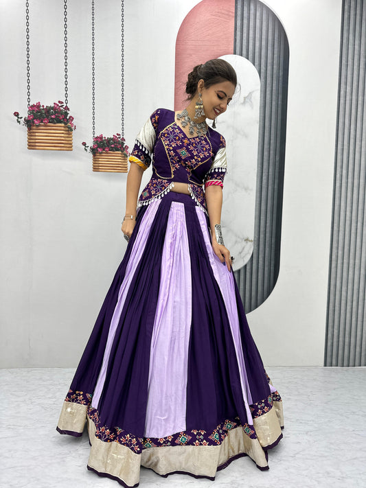 Pure Cotton Navratri Chaniya Choli | Lumpi Lace Border | Ready-to-Wear Canada