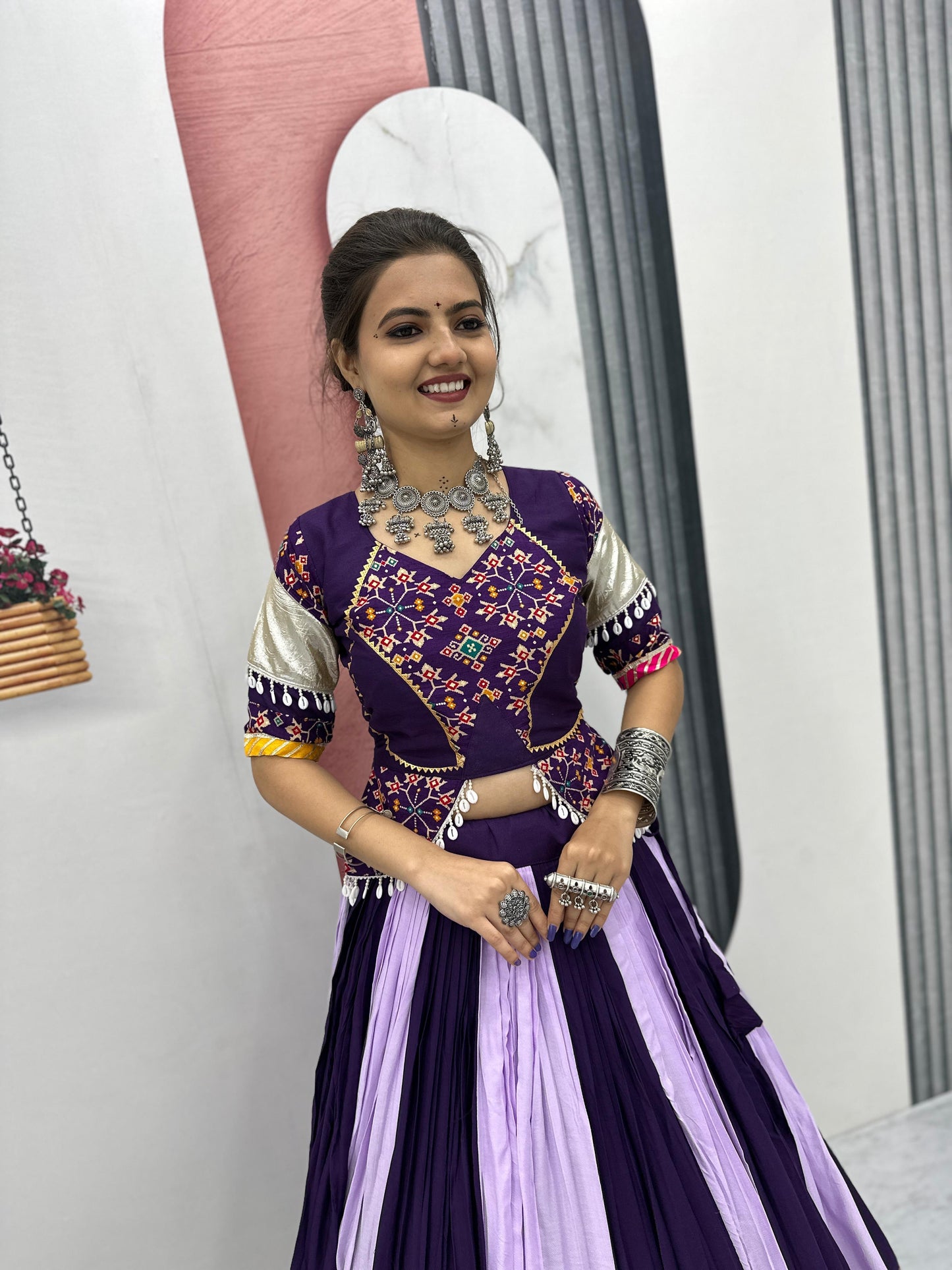 Pure Cotton Navratri Chaniya Choli | Lumpi Lace Border | Ready-to-Wear Canada