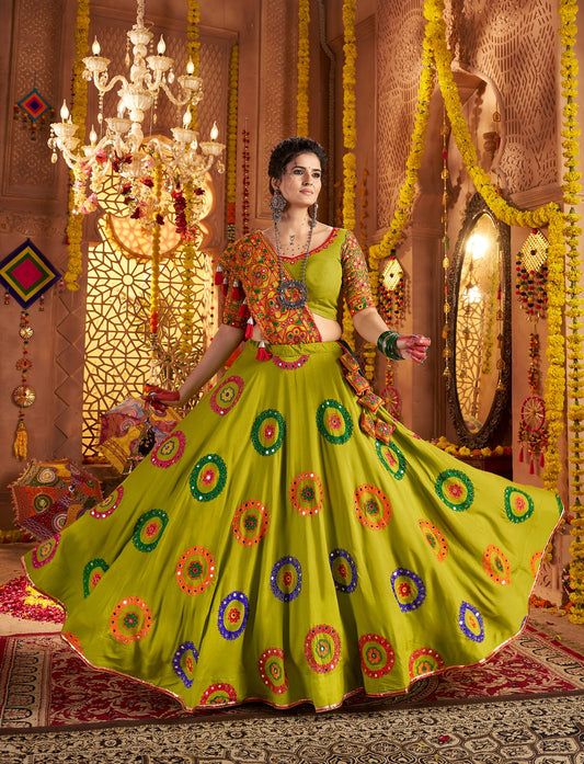 The Ultimate Garba Twirl Chaniya Choli | Ready-to-Ship Mirror Work Lehenga in Canada