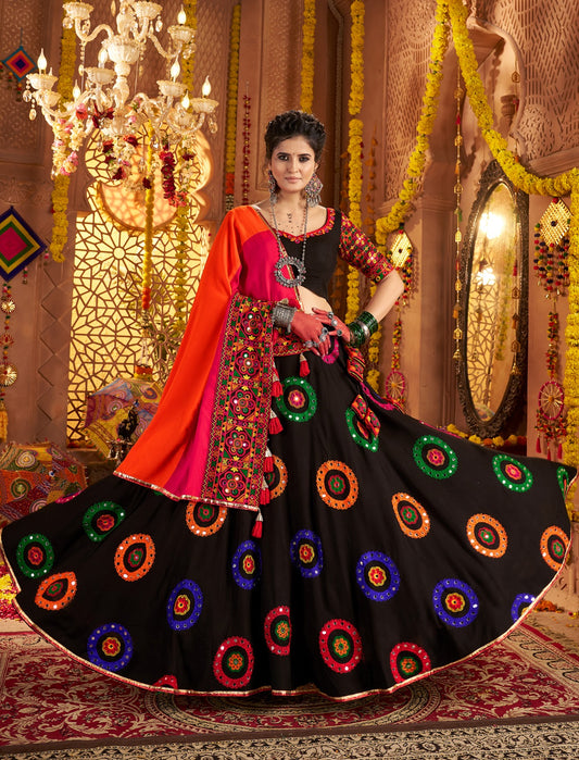 Vibrant Navratri Chaniya Choli with Mirror Work | Ready-to-Wear | Shipped Across Canada