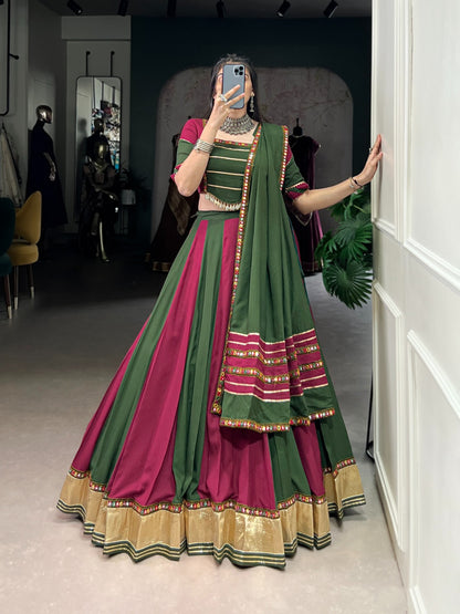 Artistic Paper Mirror Chaniya Choli for Navratri | 6-Meter Rayon Garba Dress in Canada
