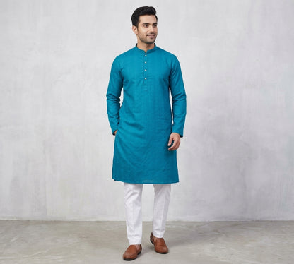 Blue Men's Kurta Pajama Set Pashchim Canada