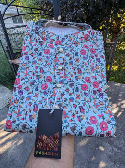 Flower Print Kurta for Festive Season in Kitchener (KWC) | Designer Kurta Set | Pashchim Canada