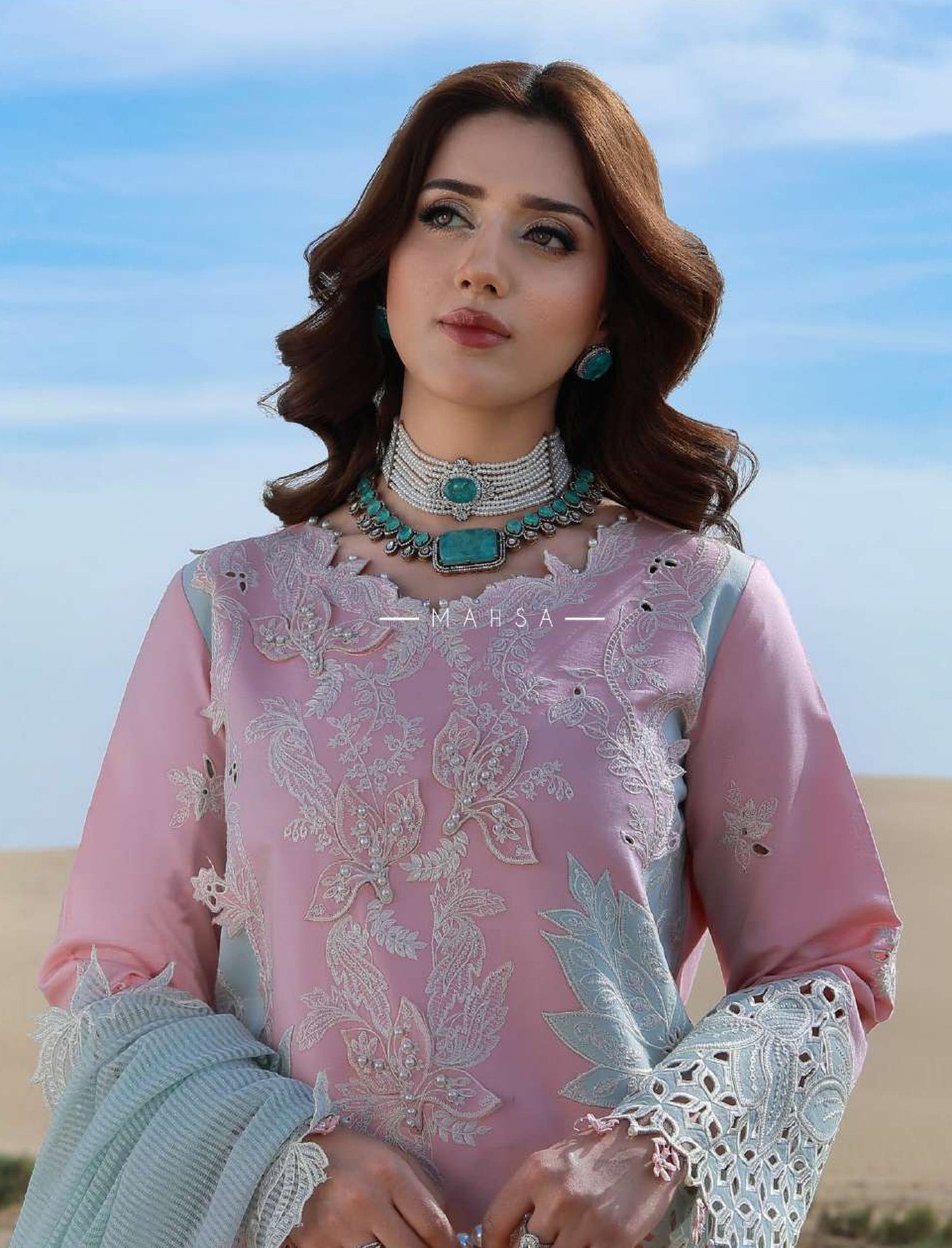 Premium Baby Pink Embroidered Lawn Pakistani Suit with Organza Dupatta – Pre-Order Collection