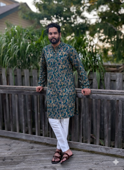Flower Printed Kurta Pyjama set for Festive Season in Kitchener | Navratri Look | Pashchim Canada
