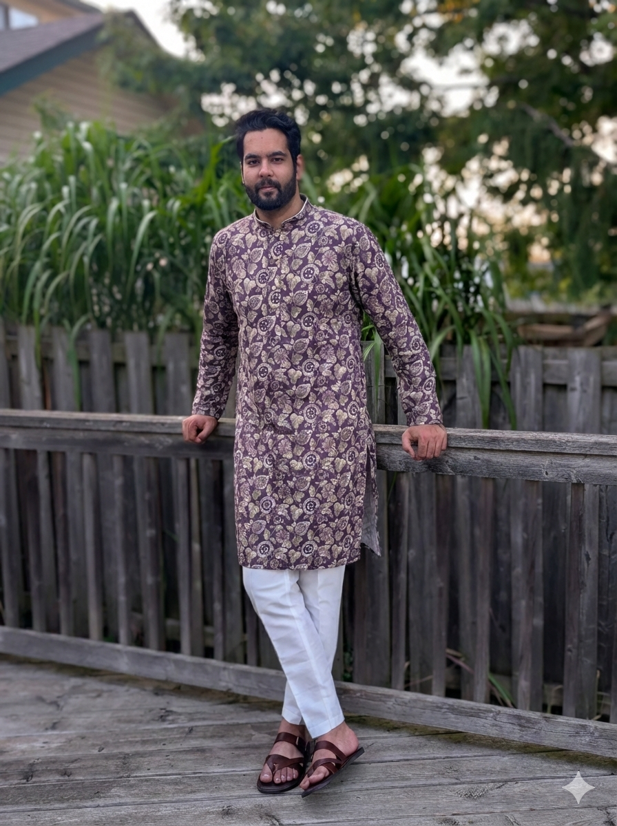 Flower Printed Kurta Pyjama set for Festive Season in Kitchener | Navratri Look | Pashchim Canada
