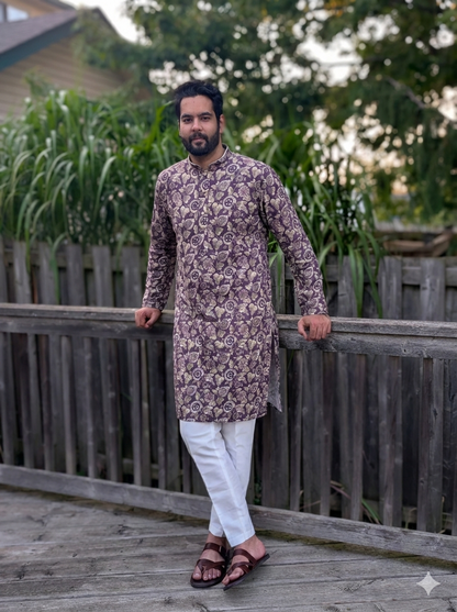 Flower Printed Kurta Pyjama set for Festive Season in Kitchener | Navratri Look | Pashchim Canada