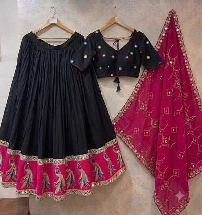 Pure Blooming Silk Chaniya Choli with Georgette Dupatta – 4.5-Meter Navratri Garba Lehenga | Calgary, Halifax & Canada