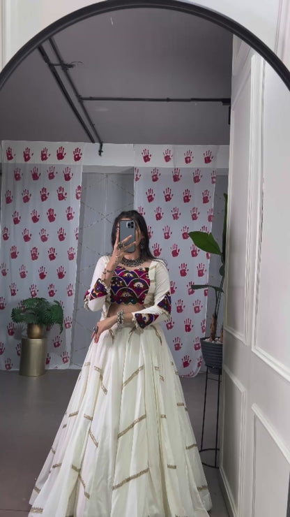 Ultimate Twirl Mirror Work Chaniya Choli for Navratri | 8-Meter Rayon Garba Dress in Canada