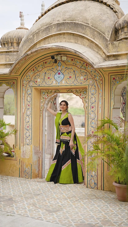 Complete Gamthi Work Chaniya Choli Set with Purse for Navratri | Cotton Garba Outfit in Canada