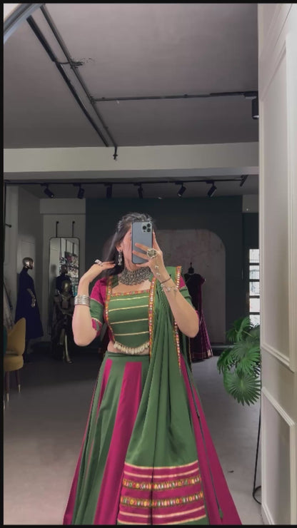 Artistic Paper Mirror Chaniya Choli for Navratri | 6-Meter Rayon Garba Dress in Canada